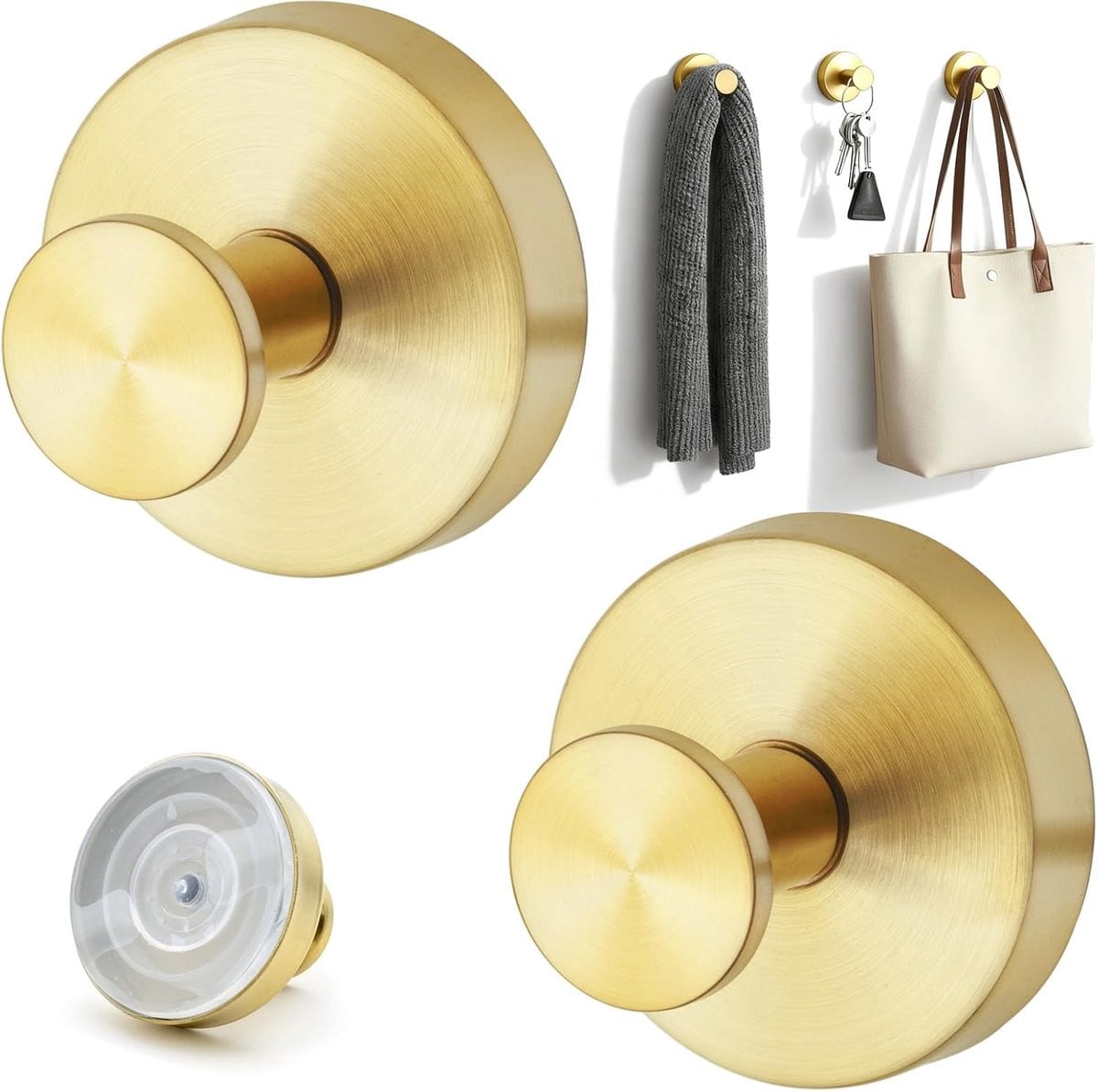 SnelShoppen Suction Cup Hooks 2 stuks - Gouden verwijderbare en herbruikbare haakjes voor badkamer en keuken