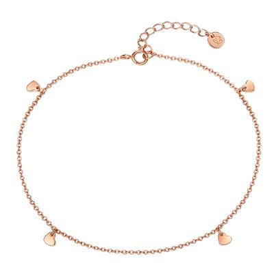 Fußkette GLANZSTÜCKE MÜNCHEN "GSM490", rosa (roségold), Fußketten, Damen, aus Sterling Silber