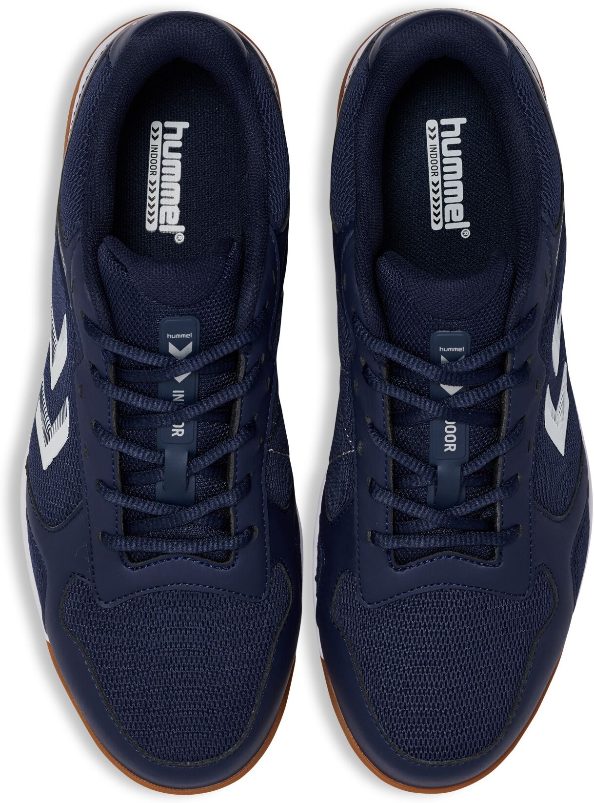 Hallenschuh HUMMEL "COURT CONTROL II", Gr. 44, atmungsaktiv, blau (schwarz iris), Synthetik, Schuhe Hallenschuh, atmungsaktiv, Non-Marking-Sohle schwarz iris 44, atmungsaktiv