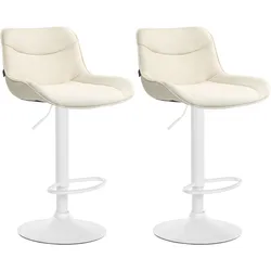 2er Set Barhocker Vonore Stoff weiß