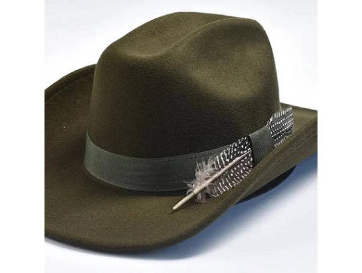 Ebay-Chapeau de cowboy en laine de style européen et américain, modèle de plume, chapeaux en feutre de chevalier masculin, automne et hiver, offre spéciale