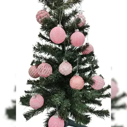 Glas-Weihnachtsbaumkugeln rosa 12er-Set 6cm Christbaumschmuck Weihnachtsdeko