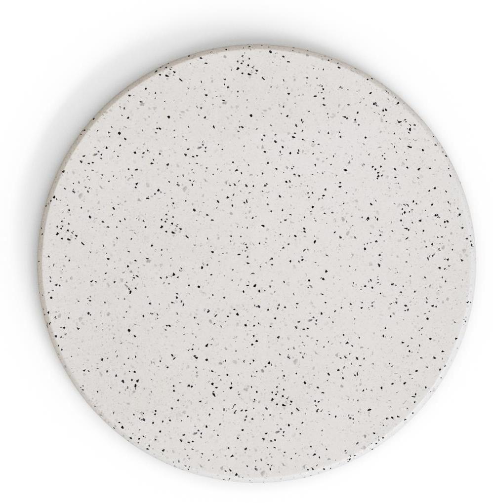 Gartentisch Saura 70 x 70 x 75 cm Terrazzo Stahl Weiß