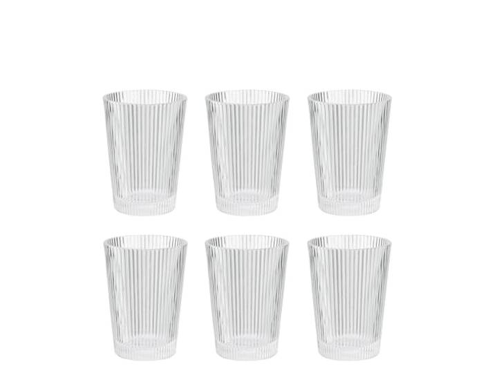 Stelton Pilastro Verres à Boire Empilables en Verre Strié – Design Art Déco par Francis Cayouette – Pour Boissons Chaudes et Froides – Gain de Place