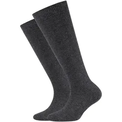 2er Pack camano Soft Baumwolle Kniestrümpfe Kinder 0008 - anthracite 27-30