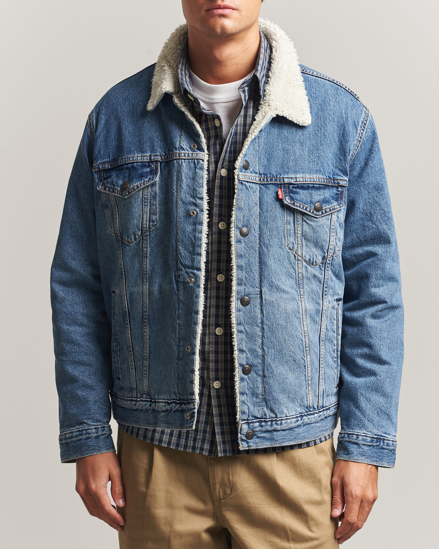 Levi's Type 3 Sherpa Trucker Washed Away men XL Blå