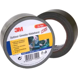 3M Outdoor-Gewebe-Klebeband, schwarz/ silber- 2er-Set