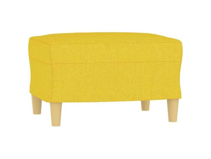 HFXHIJXQ Polsterhocker Hellgelb 60x50x41cm Stoff Fußhocker Sitzhocker Bequeme Beinfläche und zusätzliche Sitzgelegenheit für Wohnzimmer oder Schlafzimmer mit weicher Schaumstoff-Polsterung.