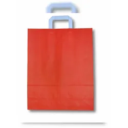 VEPATIM 250x Papiertragetaschen aus Kraftpapier 180+80x220mm rot