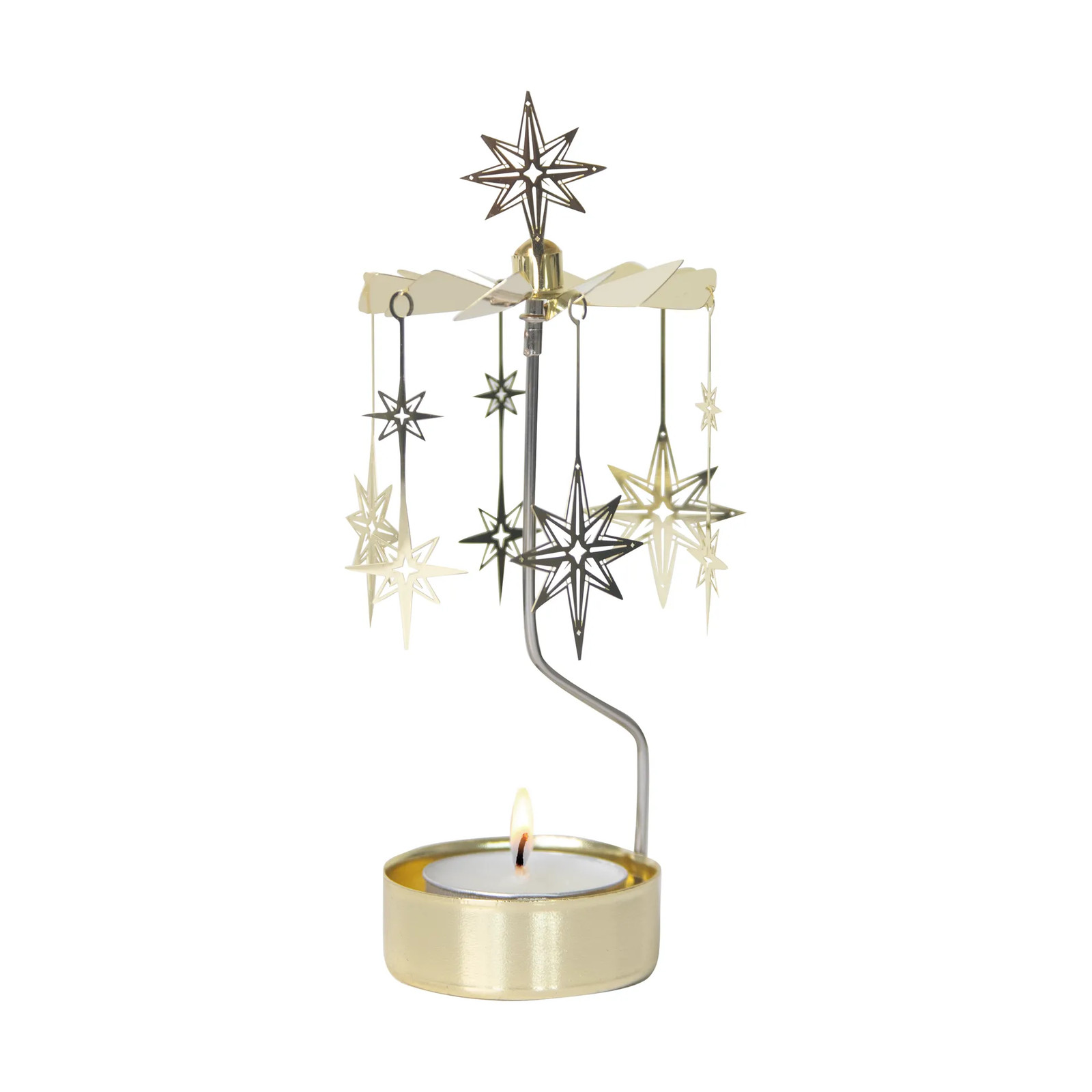 Pluto Design Northern Star theelichtcarrousel Goud