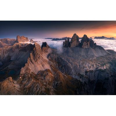 Fototapete PAPERMOON "Photo-Art KAROL NIENARTOWICZ, TRE CIME DI LAVAREDO", bunt, B:4,5m L:2,8m, Vlies, Tapeten