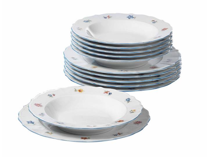 Tafelservice SONATE NOSTALGIE 12-teilig Weiß mit Streublumendekor