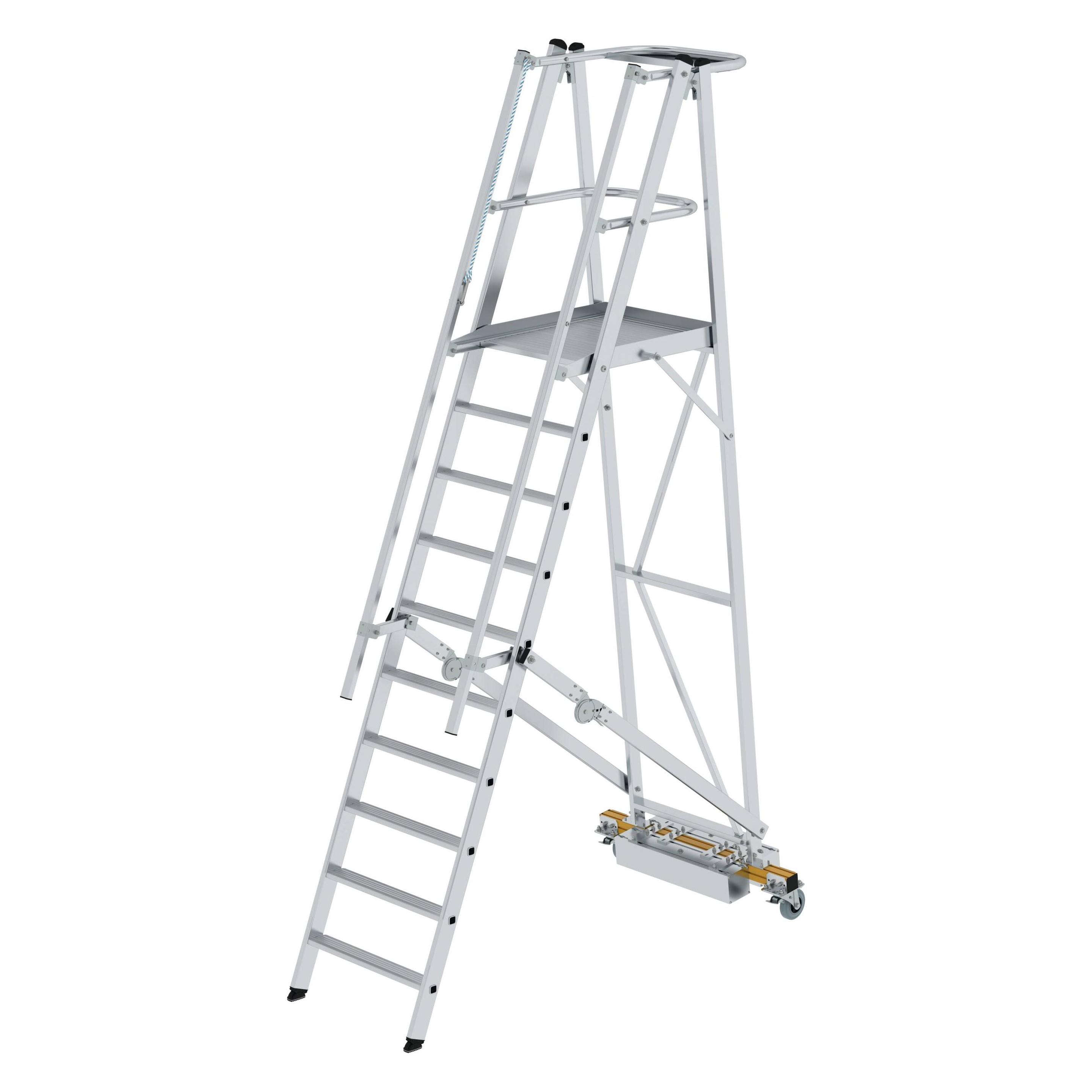 Munk Plattformleiter klappbar mit schmalem Fahrwerk 10 Stufen (Plattformleiter, 65 cm) (052710)