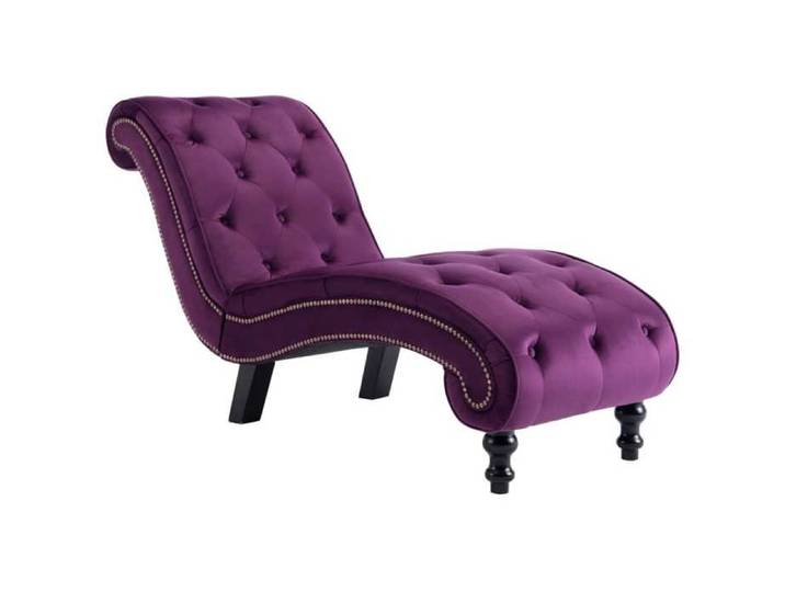 SOLDES D'HIVER®Chaise longue - Fauteuil relaxant/chaise salon - 145x52x77 cm - Velours Violet - 48139
