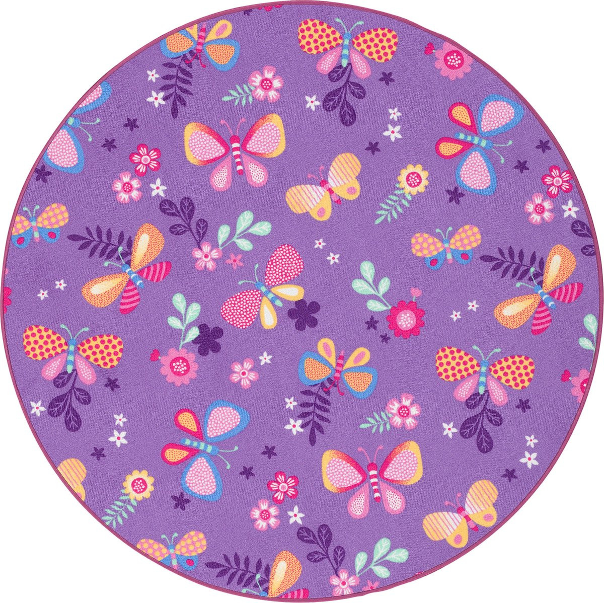 Snapstyle Vloerkleed Kinderen Vlinder Bloemen Rond
