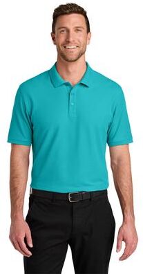 Port Authority K200 Wearever Signature Pique Polo Shirt in Aquamarine size 6XL   Cotton/Polyester Blend