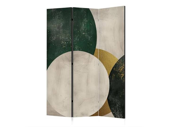 framed concept - Paravent Raumteiler Holz 135x172 cm, 3-teilig doppelseitiger, Sichtschutzwand