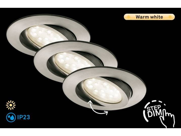 BRILONER LEUCHTEN LED Einbauleuchte ATTACH DIM , grau (weiß, neutral), Leuchten, LED Einbauleuchte