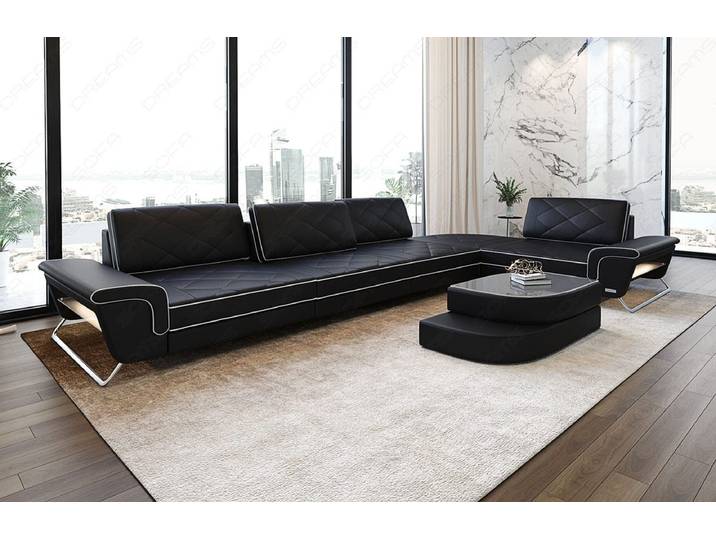 Couch Rotello L-Form in Leder