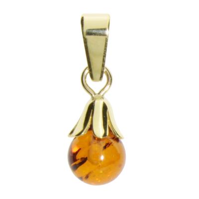 Kettenanhänger OSTSEE-SCHMUCK "- Glocke - Gold 333/000 - Bernstein" Gr. 17, gold (gold 333, goldfarben, gelb), Schmuckanhänger, Damen, Gelbgold 333, Kettenanhänger