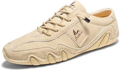LightInthebox Men's Green Casual Faux Leather Sneakers with Unique Stitching and Lace-Up Design, Comfortable and Stylish for Everyday Wear