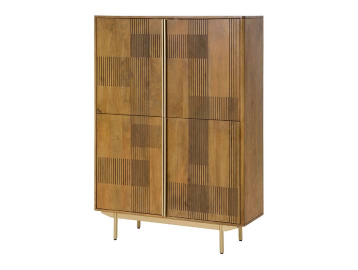 Buffet Haut Manguier Brun Huilé 110x40 Cm Partiellement Assemblé Miami 115
