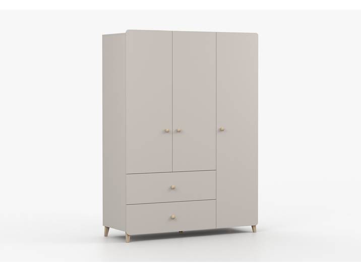 Drehtürenschrank MARIO 3D 120 cm Kaschmir Kaschmir
