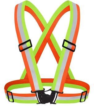 Inspired Finds Adjustable Reflective Safety Vest Outdoor Night Running & Cycling Visibility Gear orange Green