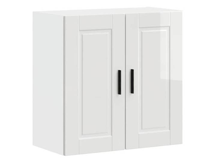 Blanc Vitrine murale de cuisine - Meuble pour cuisine - Étagère de cuisine Porto blanc brillant bois ingénierie[359860]