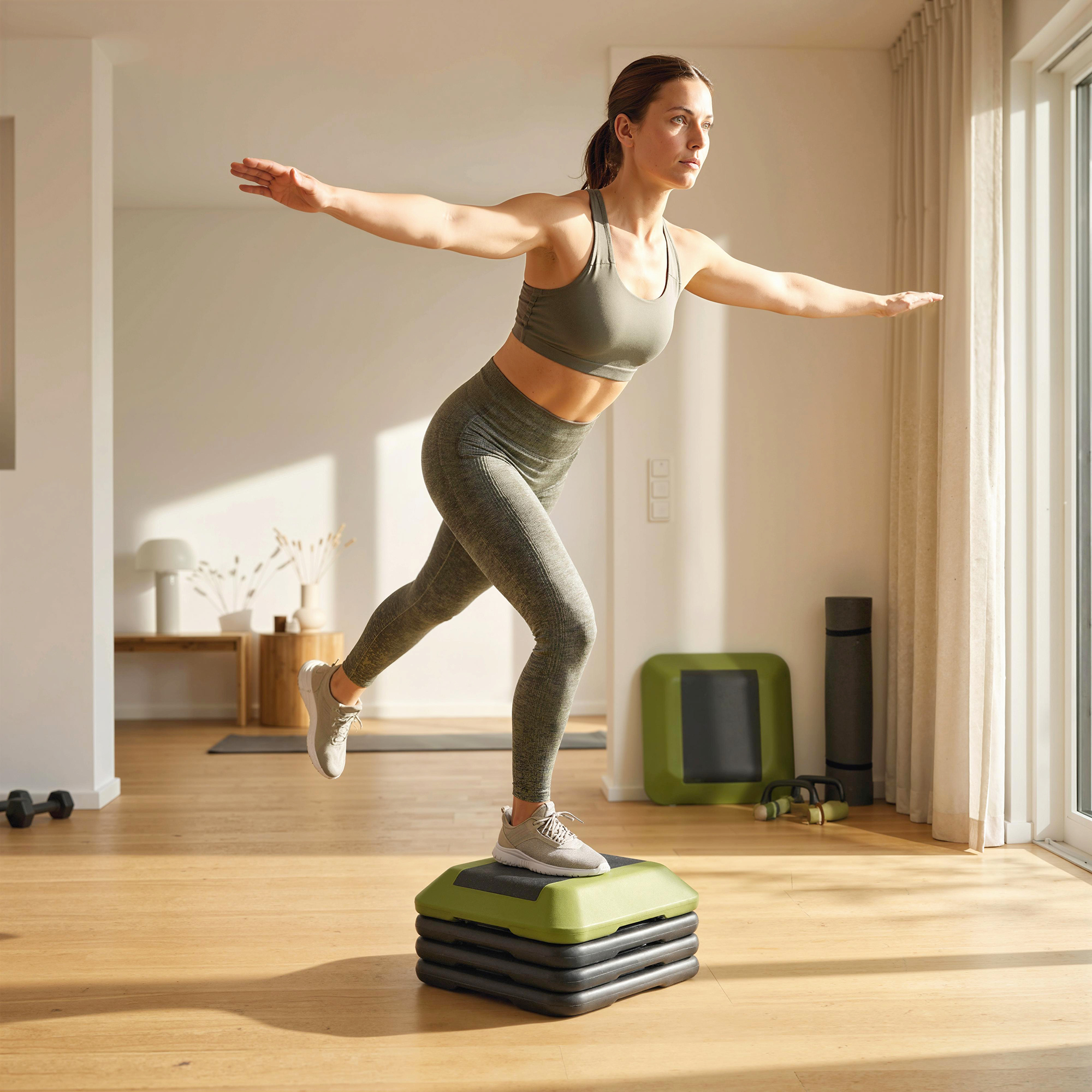 Sportnow Stepper Fitness Casa Antiscivolo con Altezza Regolabile, 40x40x30 cm, Verde   Aosom Italy