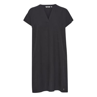 Blusenkleid OXMO "Blusenkleid OXAnette", Damen, Gr. 38, N-Gr, schwarz, Obermaterial: 55% Vinylal PVAL. 45% Viskose CV., Kleider Blusenkleid