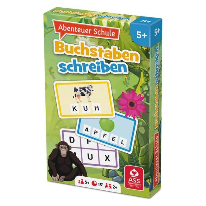 ASS Altenburg 22572850 - Abenteuer Schule - Buchstaben schreiben, Kartenspiel 2+ Spieler, ab 5 Jahren (DE-Ausgabe) (Deutsch) (22572850)