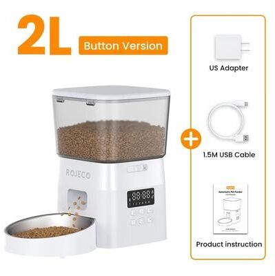 Uplifted Finds ROJECO Precision Control Automatic Pet Feeder (Button Edition) white With Us Plug