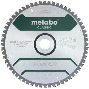 Metabo Kreissägeblatt Multi Cut Classic, 254 x 30mm, 60 Zähne, für Holz, Kunststoff, Metall