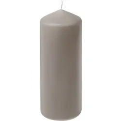 Stumpenkerze 20 cm Wachs Grau Taupe