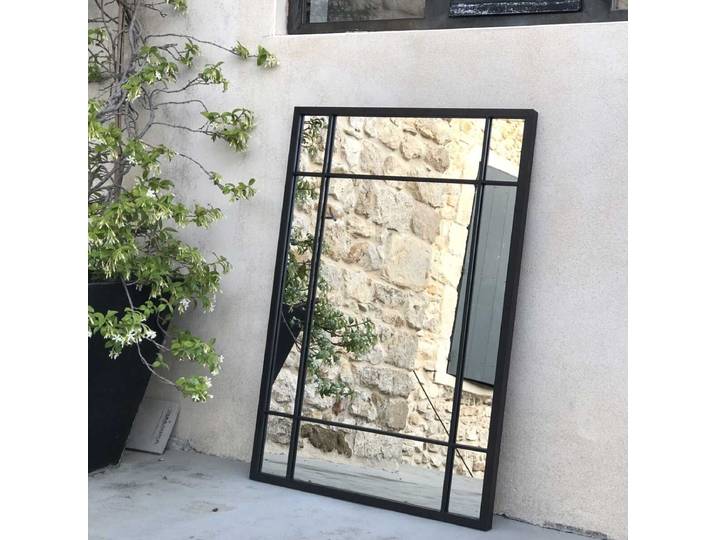 Miroir Art Déco en métal noir 97 x 67 cm Wallis