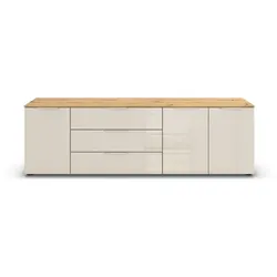 Lowboard Flipp Glas Eiche / Kaschmir