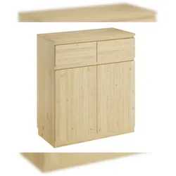 Erst-Holz Sideboard Holzkommode mit 2 Schubladen u. 2 Türen Kiefer natur 90.50-21