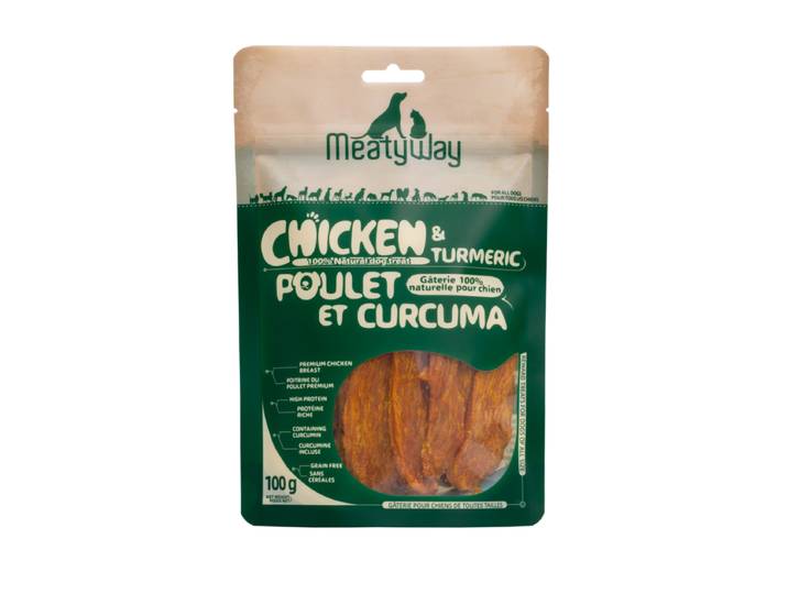 MeatyWay Friandises tendres au poulet et curcuma - 100 g