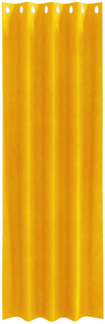 17 Stories Curtains Polyester Medium Decorative Inlays Mustard 140cm Width x 245cm Drop