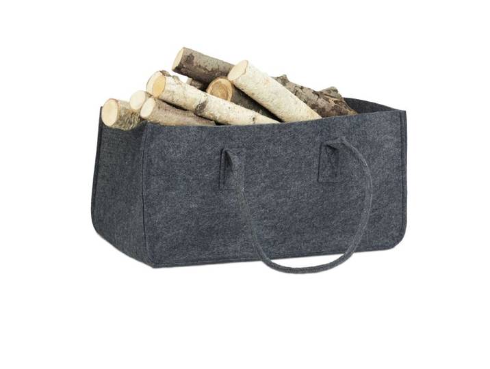 Relaxdays 4 paniers feutre anthracite range-bûches