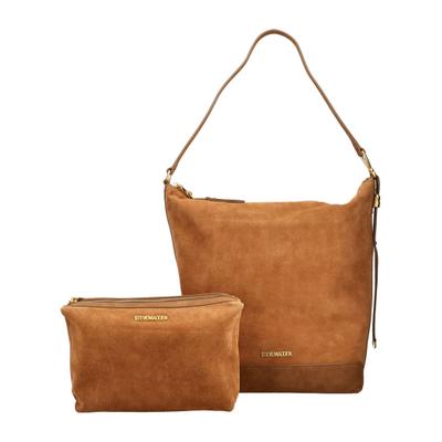 Henkeltasche STEVE MADDEN "STEVE MADDEN Taschen Veloursleder", Damen, Gr. onesize, braun (cognac), Veloursleder, Taschen