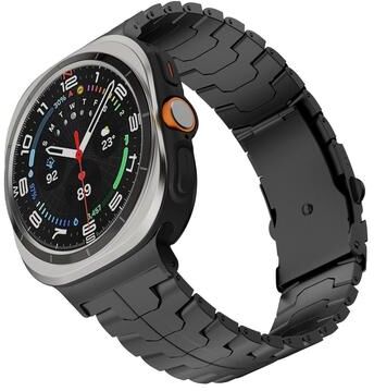 Everyday Crate Samsung Galaxy Watch Ultra 47mm 2025 Titanium Watch Band With Split Safety Buckle Lightweight Metal Strap black