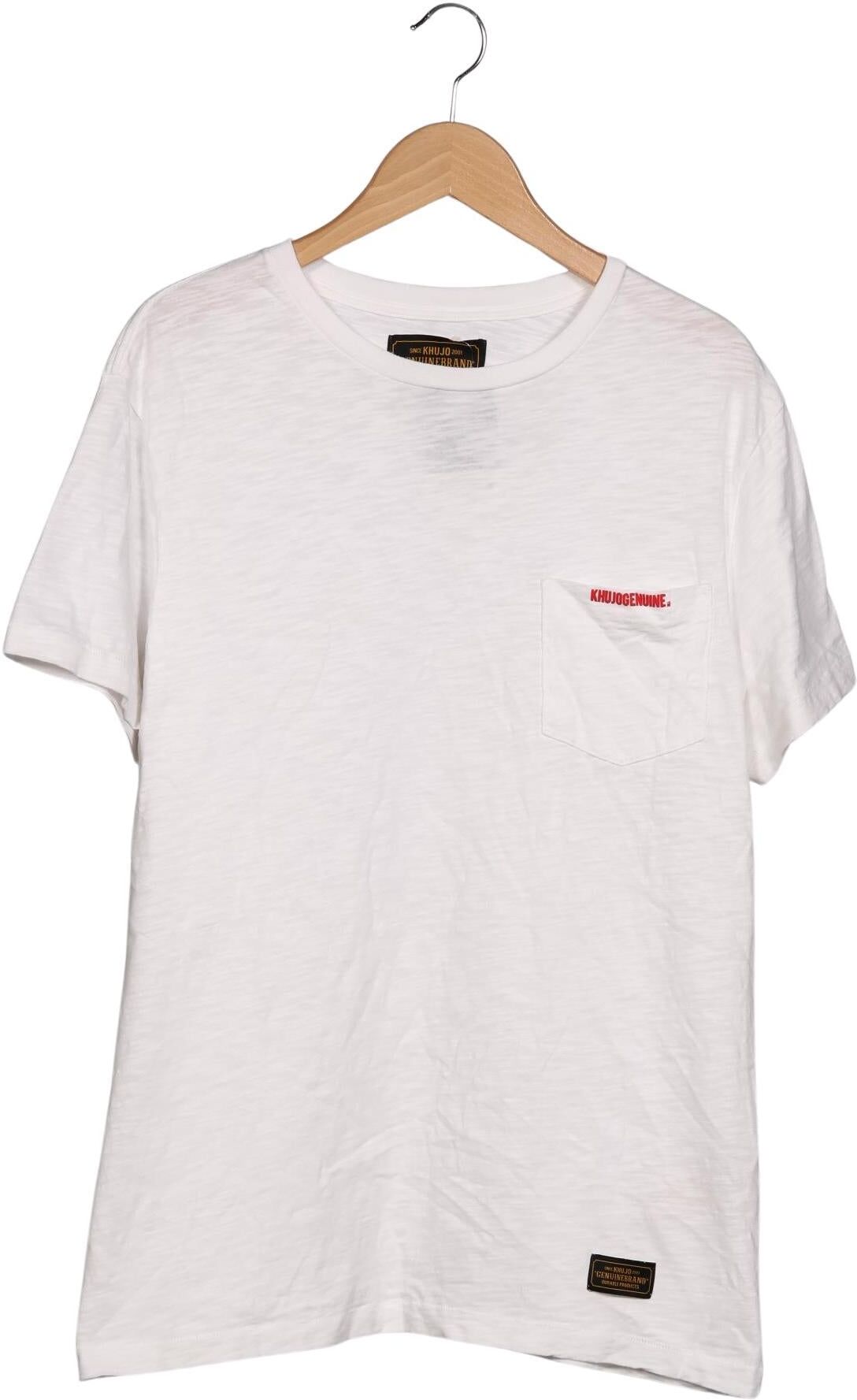 Khujo Herren T-Shirt, Weiß, Gr. L, Baumwolle - Second Hand