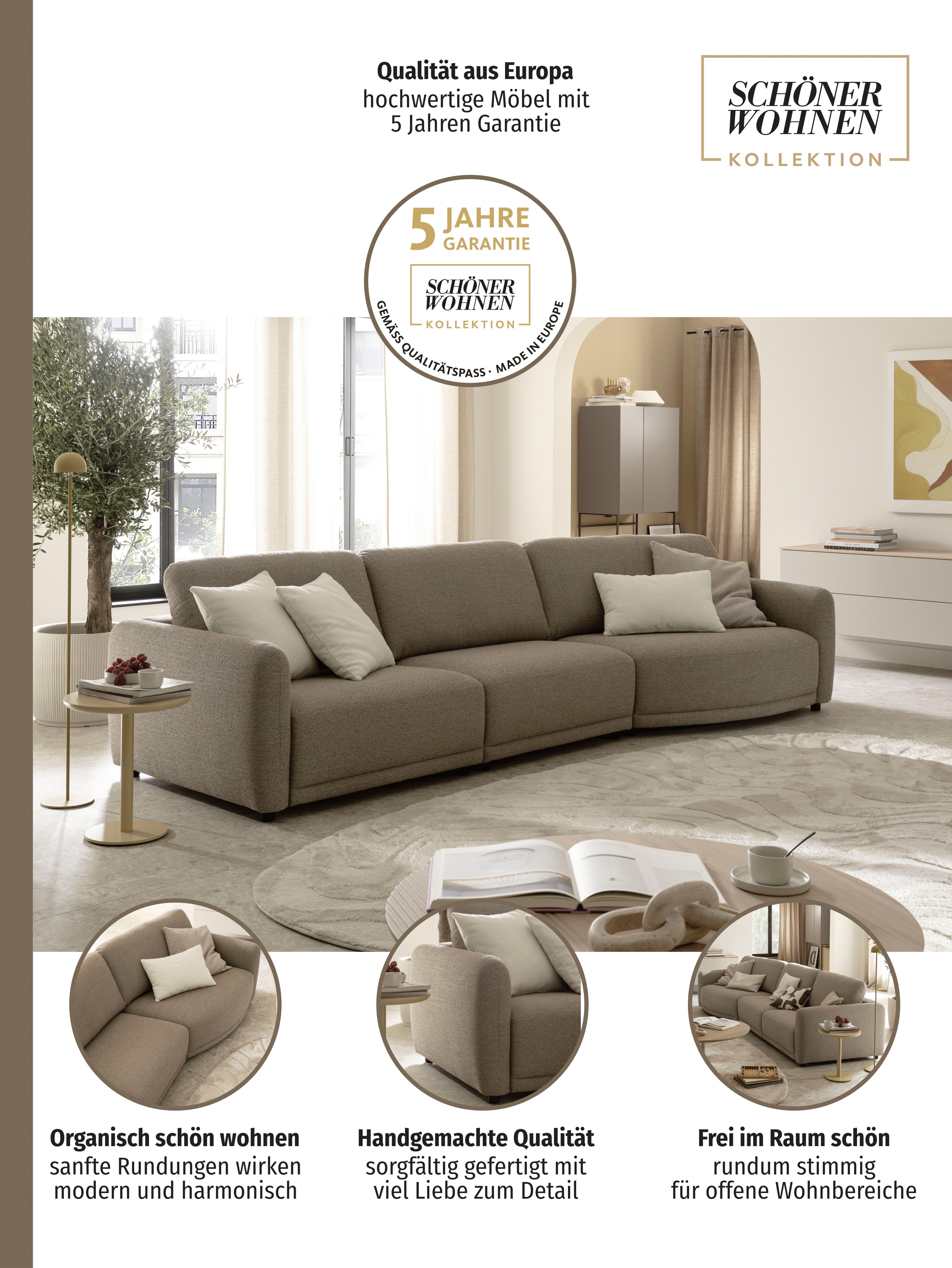 SCHÖNER WOHNEN-Kollektion "Wonder, Mega-Sofa, Modernes Design mit sanfter Rundung, Breite 349cm" Organische Form, Kammerkissen-Komfort & XXL-Maße