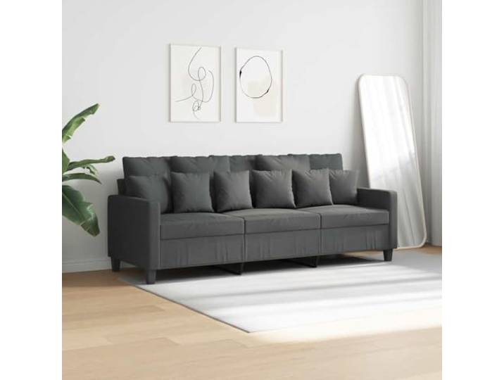KTHLBRH 3-Sitzer-Sofa, dunkelgrau, 180 cm, Stoff Schaumstoff, Metallgestell, 110 kg pro Sitz, modernes Design