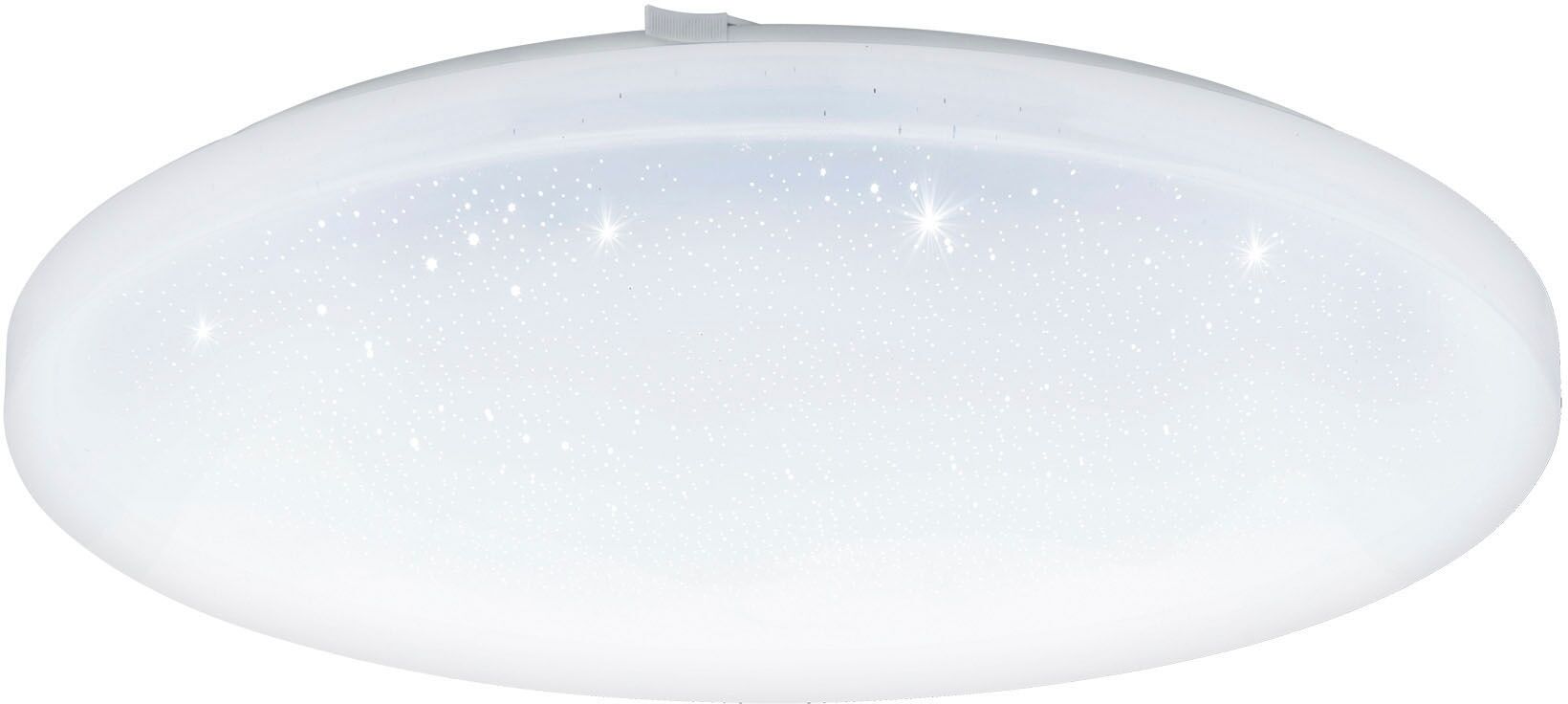 EGLO LED Deckenleuchte "FRANIA-S Deckenlampe, weiß, Kristalleffekt, geringe Aufbauhöhe", weiß, 1, Ø 43cm H: 7cm, 1 Stk., Leuchten, Wohzimmer, Küche, Esszimmer, Flur, modern, rund, LED Deckenleuchte