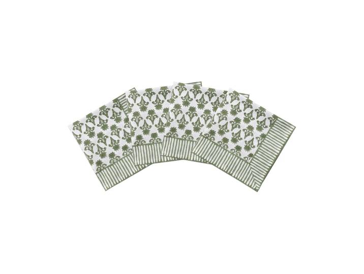 Pick a Poppy Lily serviette en coton Green, lot de 4, 45x45 cm