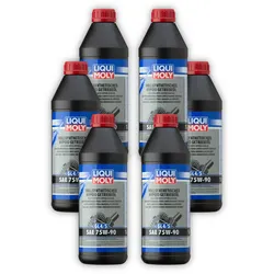6x Getriebeöl LIQUI MOLY 1024 Hypoid (GL4/5) 75W-90 vollsynthetisch Schalt Neben 1L