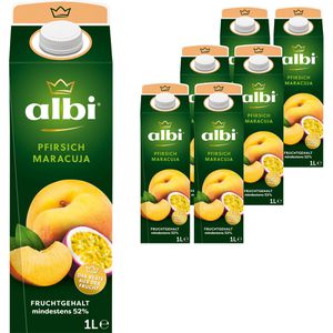albi Saft Pfirsich Maracuja, Tetrapack, je 1 Liter, 6 Stück
